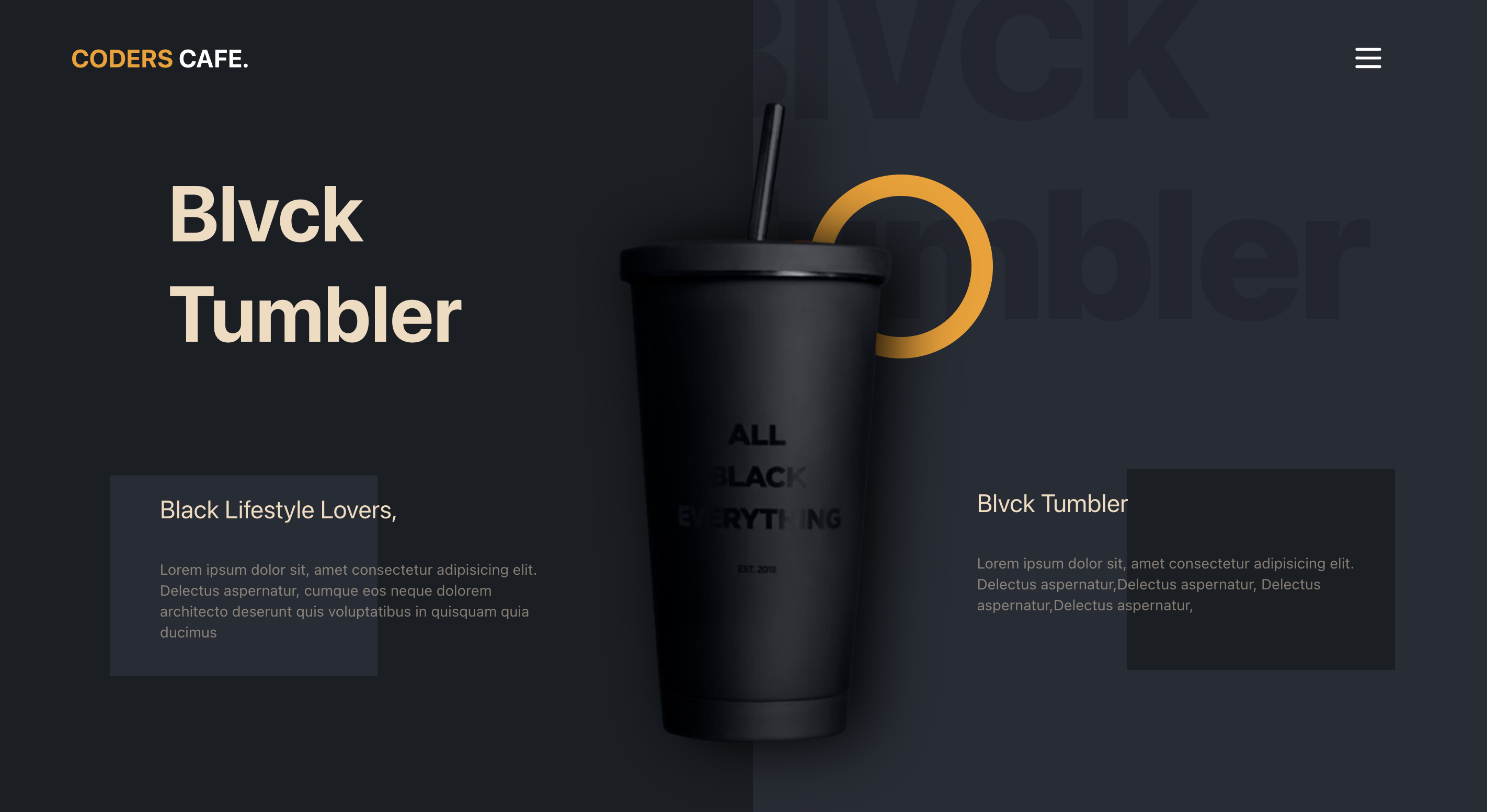 Coders Cafe responsive landing page with modern design and animations