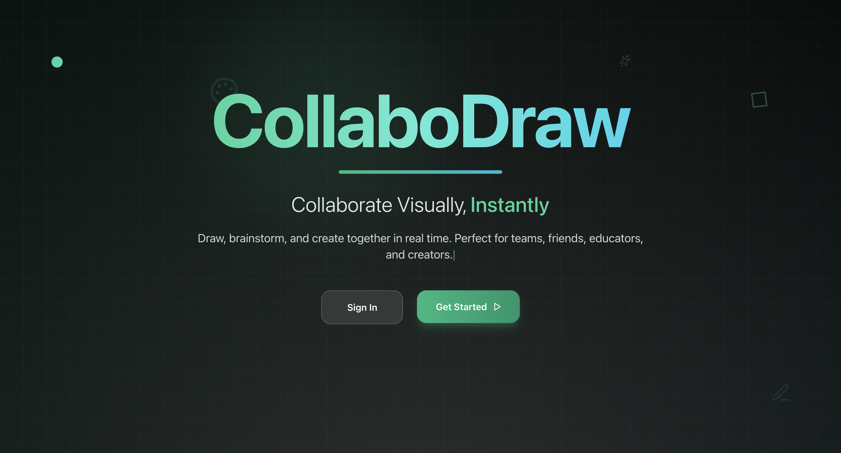 Collabodraw collaborative drawing interface with real-time canvas and AI tools